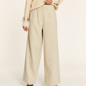 Pantalón Tencel con Pinzas Beige by Pepa Loves