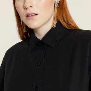 Camisa Larga Tencel Negra by Pepa Loves