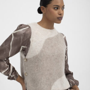 Chaleco Aiete Crudo y Beige by Mus & Bombon