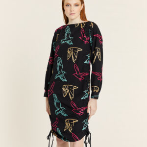 Vestido Fruncido Bordado Pajaros by Pepa Loves