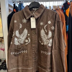 Chaqueta Denim Marrón Bordado Mila by Dicky Morgan