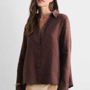 Camisa Básica Manga Larga Aurora Marrón by Mus & Bombón