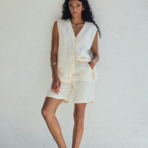 Chaleco Escote Pico Amarillo Arani by Mus & Bombón