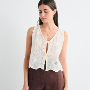 Chaleco Romántico con Lazada Evelia by Mus & Bombón