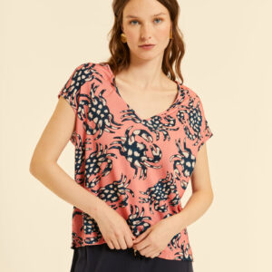 Camiseta Oversize Pink Crabs by Pepa Loves