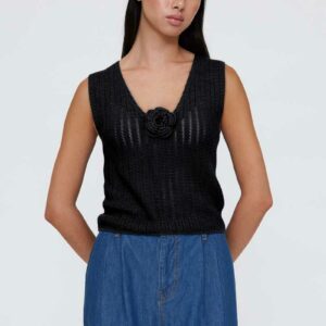 Top Punto Botones Negro by Wild Pony 10602