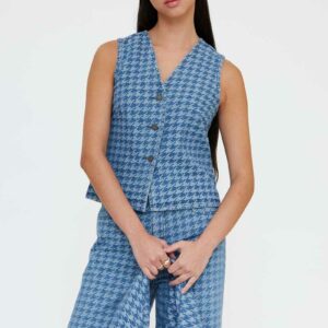 Chaleco Pata de Gallo Azul by Wild Pony 11250