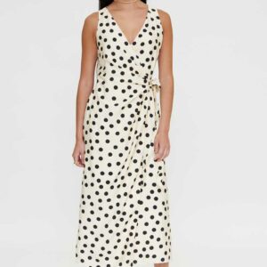 Vestido Midi Polka Dots Blanco y Negro by Wild Pony 11255