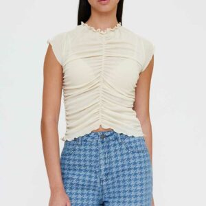 Camiseta Fruncida Blanco Roto by Wild Pony 11285