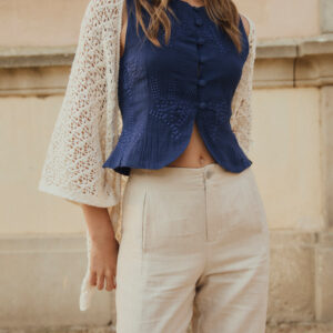 Chaleco Bordado Altan Navy by Mus & Bombon