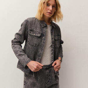 Camisa Tencel Isabella Gris Oscuro by System Action