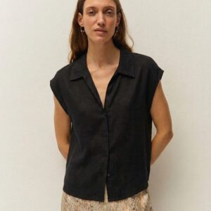 Camisa Enara Efecto Lavado Negro by System Action