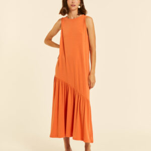 Vestido Maxi Volante Asimétrico Peach by Pepa Loves
