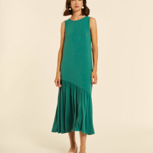 Vestido Maxi Volante Asimétrico Verde by Pepa Loves