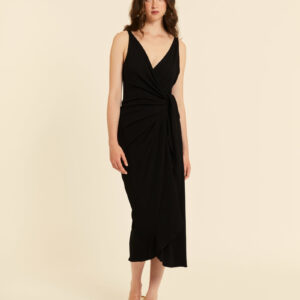 Vestido Canalé Cruzado Negro by Pepa Loves