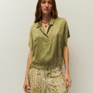 Camisa Miley Satinada Verde by System Action