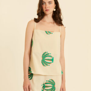 Top Tirantes Bordado Palmeras by Pepa Loves
