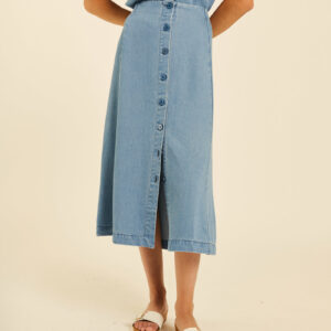 Falda Midi Abotonada Denim by Pepa Loves