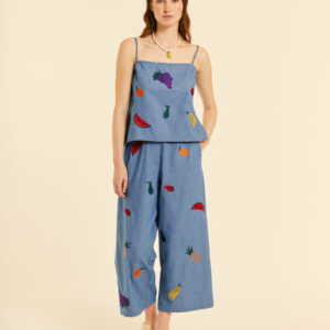 Top Denim Bordado Frutas by Pepa Loves 112134