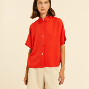 Camisa Manga Corta Roja by Pepa Loves