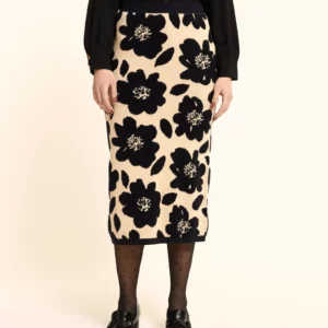 Falda de Punto Floral Beige by Pepa Loves
